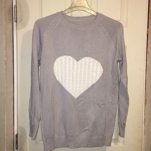 Light gray heart sweater